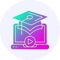 Educational Icon Minimal Gradient Style vector