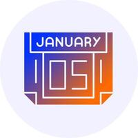 5 January Icon Minimal Gradient Style vector