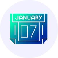 7 January Icon Minimal Gradient Style vector