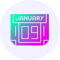 9 January Icon Minimal Gradient Style vector