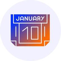 10 January Icon Minimal Gradient Style vector