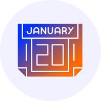 20 January Icon Minimal Gradient Style vector