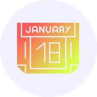 18 January Icon Minimal Gradient Style vector
