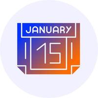 15 January Icon Minimal Gradient Style vector
