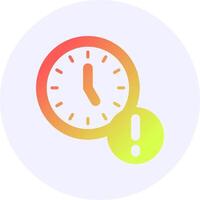 Clock Notification Icon Minimal Gradient Style vector