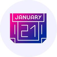 21 January Icon Minimal Gradient Style vector