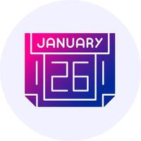 26 January Icon Minimal Gradient Style vector