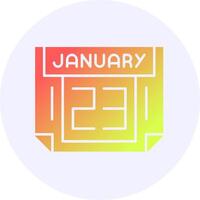 23 January Icon Minimal Gradient Style vector