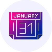 31 January Icon Minimal Gradient Style vector