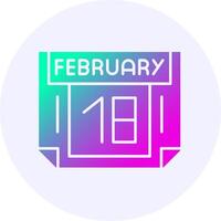 18 February Icon Minimal Gradient Style vector