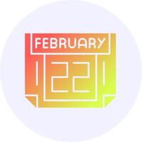22 February Icon Minimal Gradient Style vector