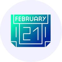 21 February Icon Minimal Gradient Style vector