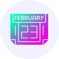 23 February Icon Minimal Gradient Style vector
