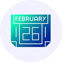 26 February Icon Minimal Gradient Style vector