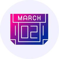 2 March Icon Minimal Gradient Style vector