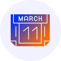 11 March Icon Minimal Gradient Style vector