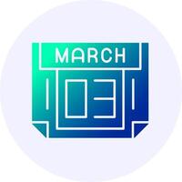 3 March Icon Minimal Gradient Style vector