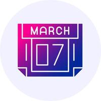 7 March Icon Minimal Gradient Style vector