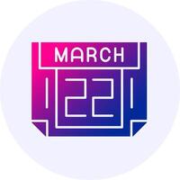 22 March Icon Minimal Gradient Style vector