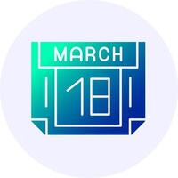 18 March Icon Minimal Gradient Style vector