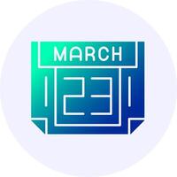 23 March Icon Minimal Gradient Style vector