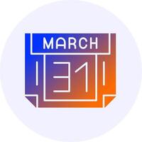 31 March Icon Minimal Gradient Style vector