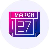 27 March Icon Minimal Gradient Style vector