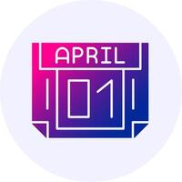 1 April Icon Minimal Gradient Style vector