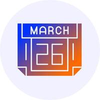 26 March Icon Minimal Gradient Style vector