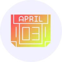 3 April Icon Minimal Gradient Style vector