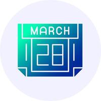 28 March Icon Minimal Gradient Style vector