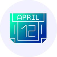 12 April Icon Minimal Gradient Style vector