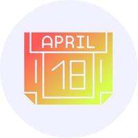 18 April Icon Minimal Gradient Style vector