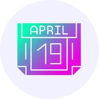 19 April Icon Minimal Gradient Style vector