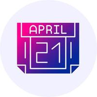 21 April Icon Minimal Gradient Style vector