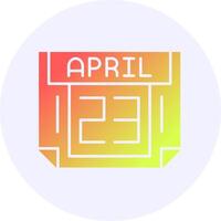 23 April Icon Minimal Gradient Style vector