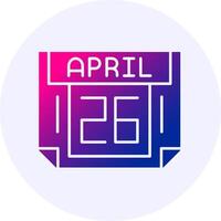 26 April Icon Minimal Gradient Style vector