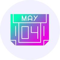 4 May Icon Minimal Gradient Style vector