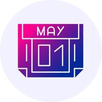 1 May Icon Minimal Gradient Style vector