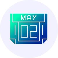 2 May Icon Minimal Gradient Style vector