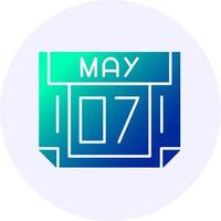 7 May Icon Minimal Gradient Style vector