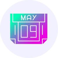 9 May Icon Minimal Gradient Style vector
