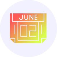 2 June Icon Minimal Gradient Style vector