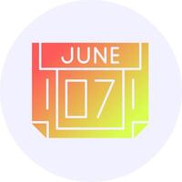 7 June Icon Minimal Gradient Style vector