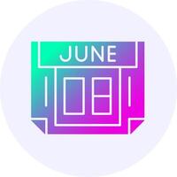 8 June Icon Minimal Gradient Style vector