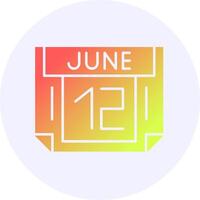 12 June Icon Minimal Gradient Style vector