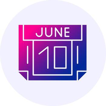 10 June Icon Minimal Gradient Style vector