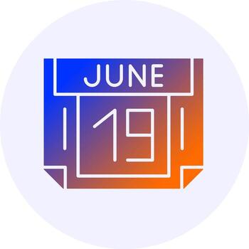 19 June Icon Minimal Gradient Style vector
