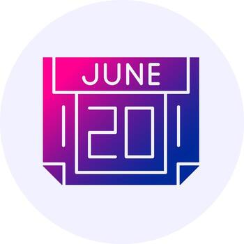 20 June Icon Minimal Gradient Style vector