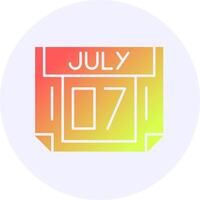 7 July Icon Minimal Gradient Style vector